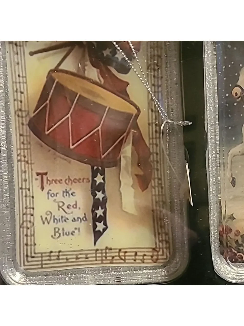 Trimsetter (3)ornaments from Dillard's. Patriotic,large size H.6